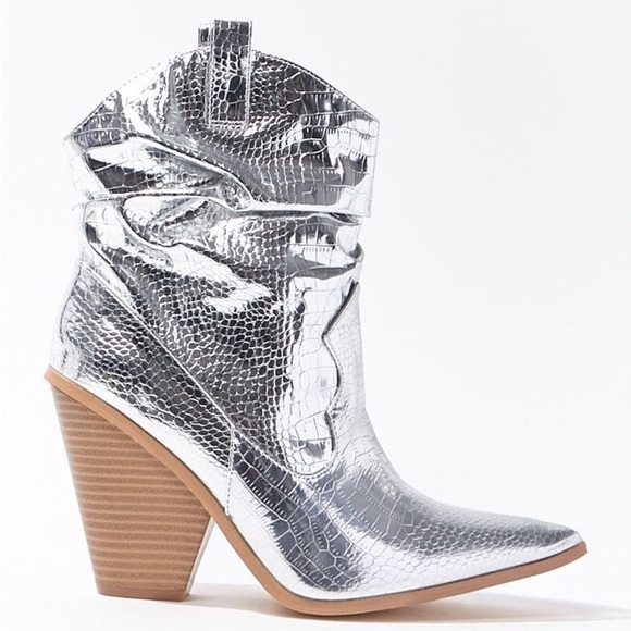 Chrome cowboy ankle boots festival concert - Picture 2 of 6